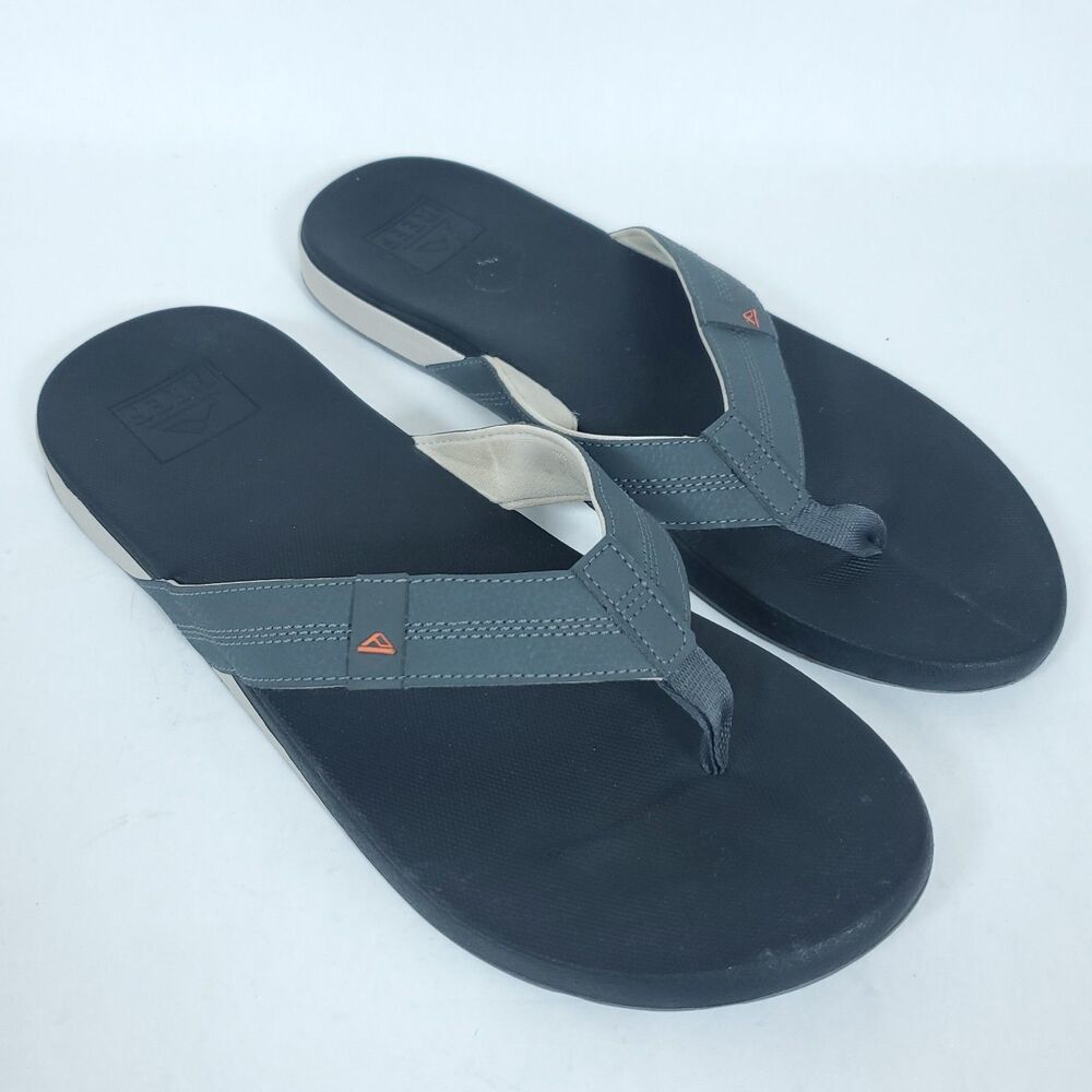 Reef Flip‑Flops Men’s Size 15 Gray Black Synthetic Comfort Sandals Casual Summer